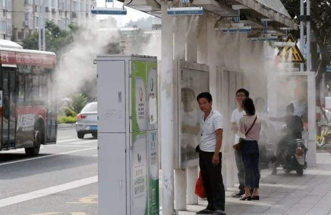 公交站喷雾降温案例视频
